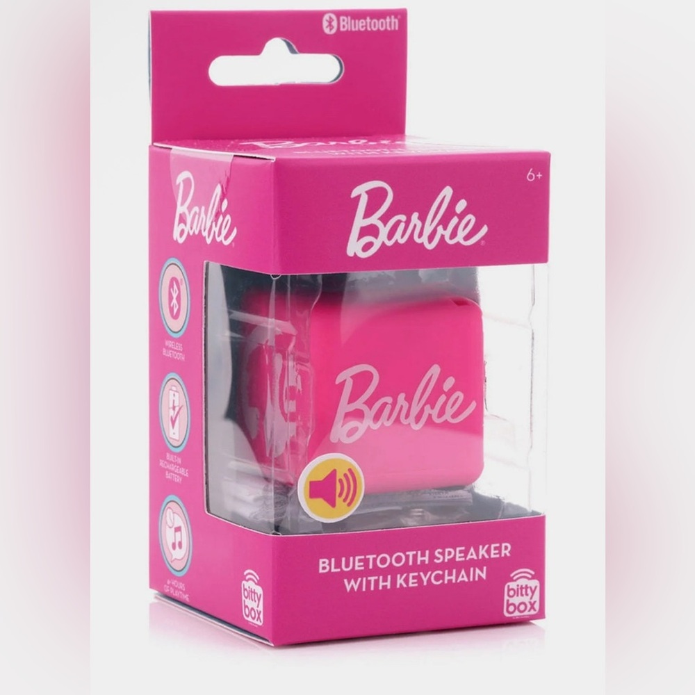 Barbie Bitty Box Bluetooth Speaker with Keychain NIB